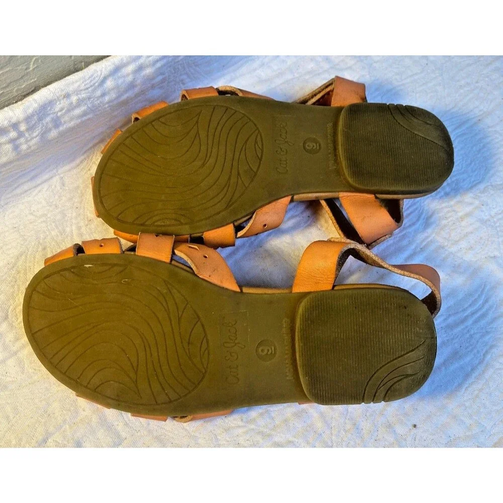 Cat & Jack Girls Elysia Closed Toe Ankle Strap Comfort Sandals Tan -Sz 9 Toddler